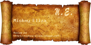 Miskey Eliza névjegykártya